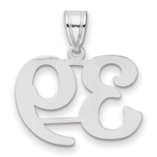 14k White Gold Polished Number 39 Pendant