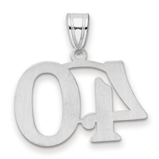 14k White Gold Polished Number 40 Pendant