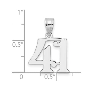 14k White Gold Polished Number 41 Pendant