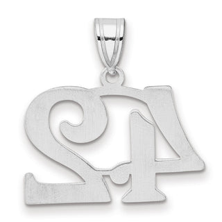 14k White Gold Polished Number 42 Pendant