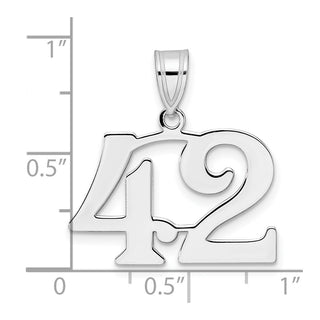 14k White Gold Polished Number 42 Pendant