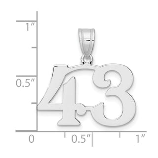 14k White Gold Polished Number 43 Pendant