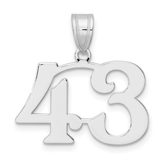 14k White Gold Polished Number 43 Pendant
