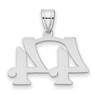 14k White Gold Polished Number 44 Pendant