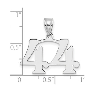 14k White Gold Polished Number 44 Pendant