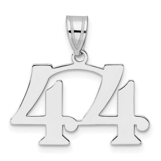 14k White Gold Polished Number 44 Pendant