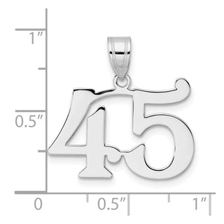 14k White Gold Polished Number 45 Pendant