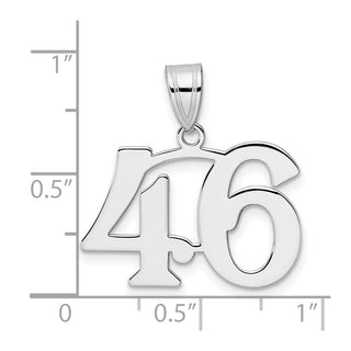 14k White Gold Polished Number 46 Pendant