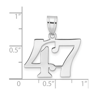 14k White Gold Polished Number 47 Pendant