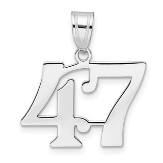 14k White Gold Polished Number 47 Pendant