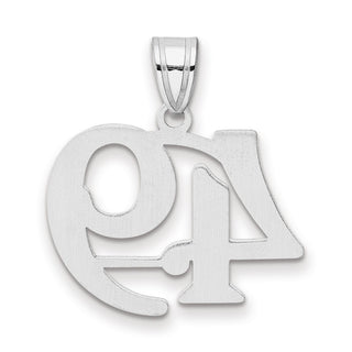 14k White Gold Polished Number 49 Pendant