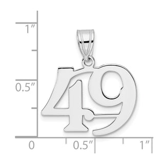 14k White Gold Polished Number 49 Pendant