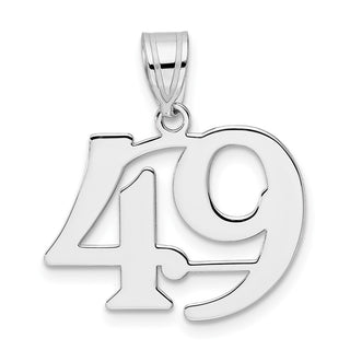 14k White Gold Polished Number 49 Pendant