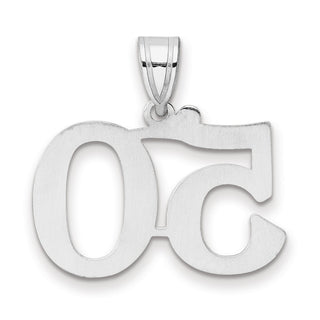 14k White Gold Polished Number 50 Pendant WAPN50