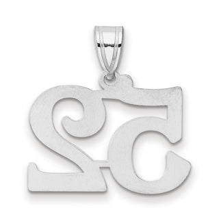 14k White Gold Polished Number 52 Pendant