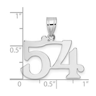 14k White Gold Polished Number 54 Pendant