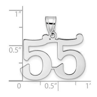 14k White Gold Polished Number 55 Pendant