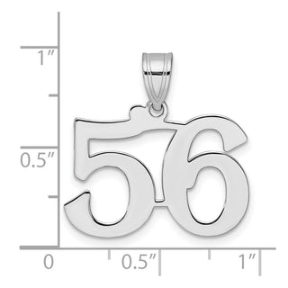 14k White Gold Polished Number 56 Pendant