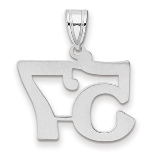 14k White Gold Polished Number 57 Pendant