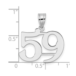 14k White Gold Polished Number 59 Pendant