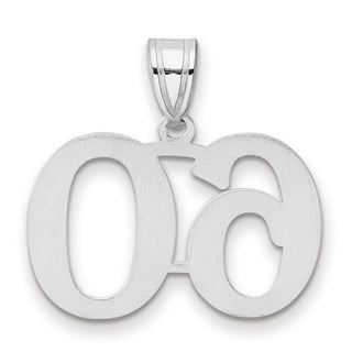 14k White Gold Polished Number 60 Pendant