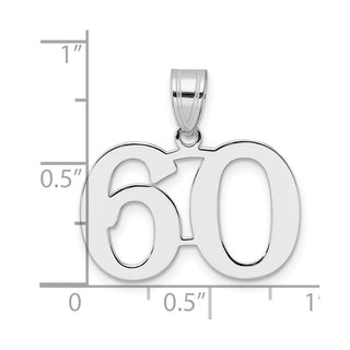 14k White Gold Polished Number 60 Pendant
