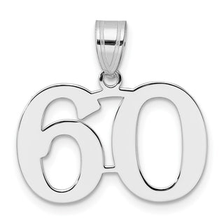 14k White Gold Polished Number 60 Pendant