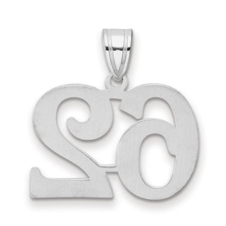 14k White Gold Polished Number 62 Pendant