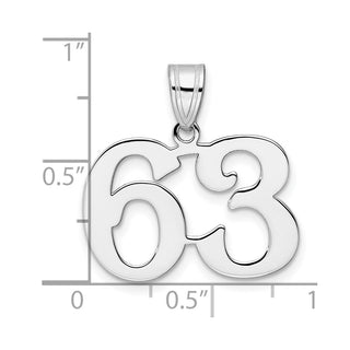 14k White Gold Polished Number 63 Pendant