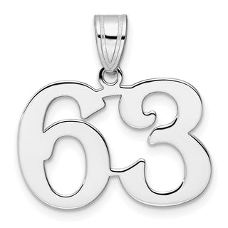 14k White Gold Polished Number 63 Pendant