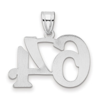 14k White Gold Polished Number 64 Pendant