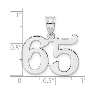 14k White Gold Polished Number 65 Pendant