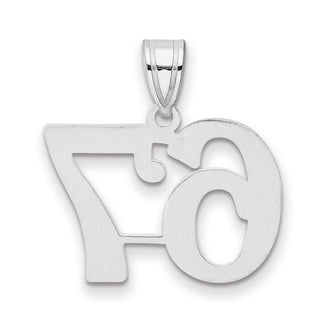 14k White Gold Polished Number 67 Pendant