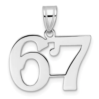 14k White Gold Polished Number 67 Pendant