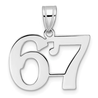 14k White Gold Polished Number 67 Pendant