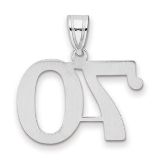 14k White Gold Polished Number 70 Pendant