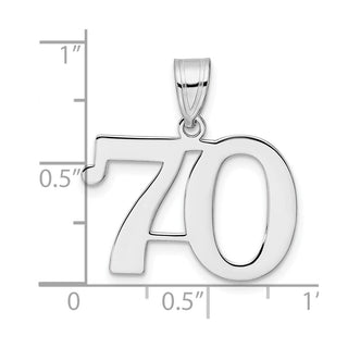 14k White Gold Polished Number 70 Pendant