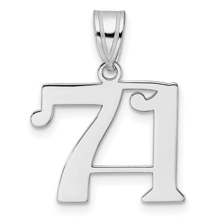 14k White Gold Polished Number 71 Pendant