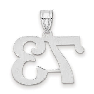 14k White Gold Polished Number 73 Pendant