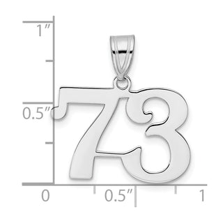 14k White Gold Polished Number 73 Pendant