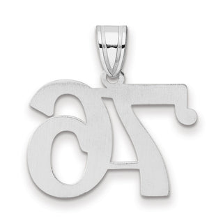 14k White Gold Polished Number 76 Pendant