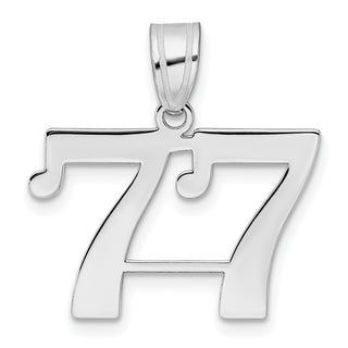 14k White Gold Polished Number 77 Pendant