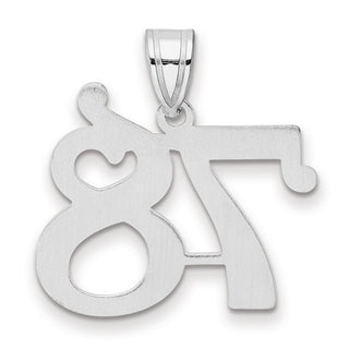 14k White Gold Polished Number 78 Pendant