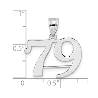 14k White Gold Polished Number 79 Pendant