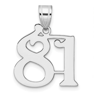 14k White Gold Polished Number 81 Pendant