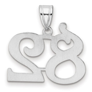14k White Gold Polished Number 82 Pendant