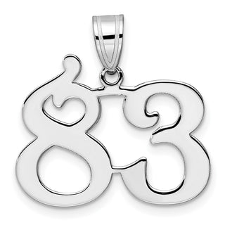 14k White Gold Polished Number 83 Pendant