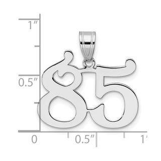 14k White Gold Polished Number 85 Pendant
