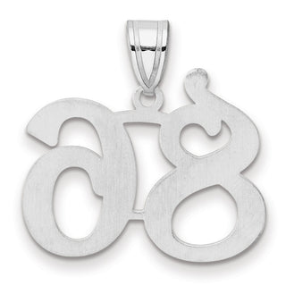 14k White Gold Polished Number 86 Pendant