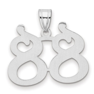 14k White Gold Polished Number 88 Pendant